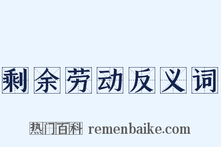 剩余劳动反义词是什么意思的图片